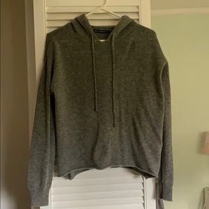 Grey hoodie.